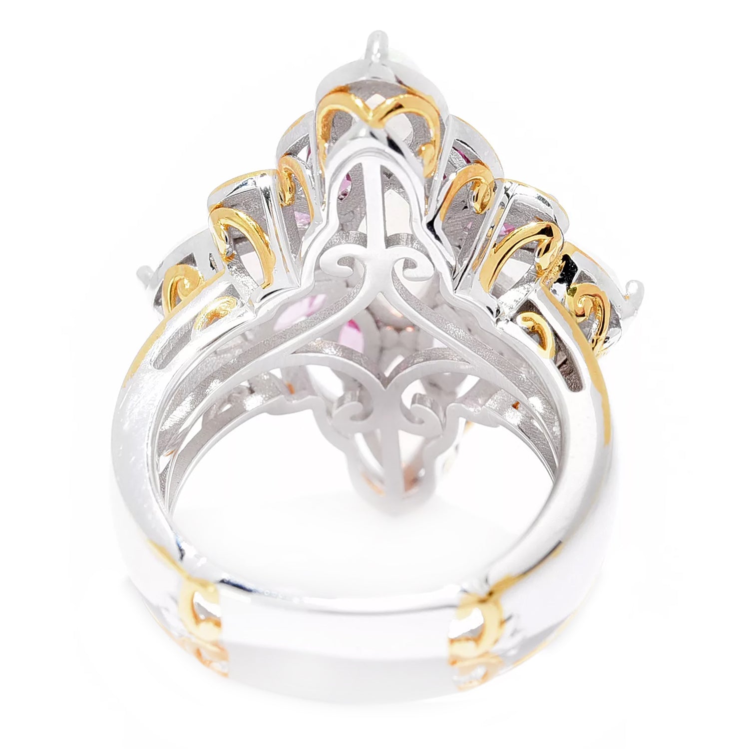 Gems en Vogue Ethiopian Opal & Rose Garnet Cluster Ring