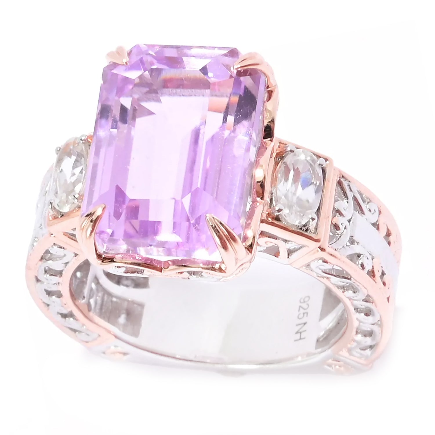 Limited Edition Gems en Vogue 9.54ctw Kunzite & White Zircon Ring