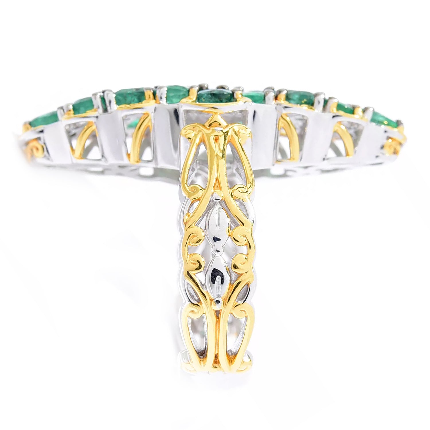 Gems en Vogue 2.99ctw Grizzly Emerald Marquise Cluster Ring