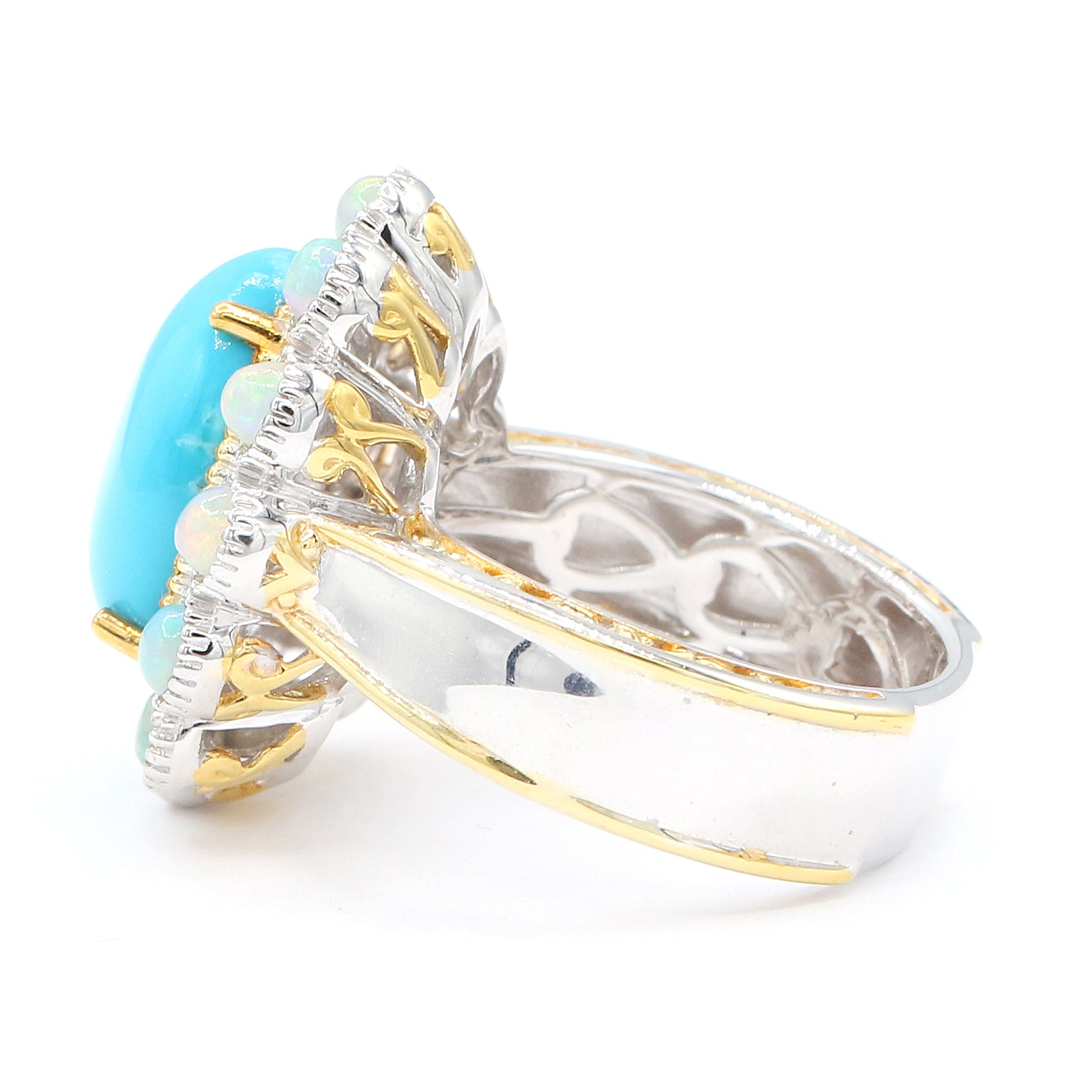 Gems en Vogue Sleeping Beauty Turquoise & Ethiopian Opal Ring