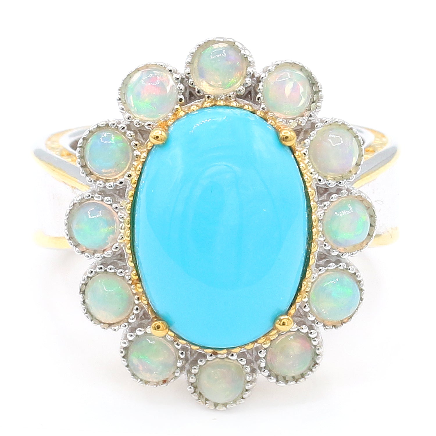 Gems en Vogue Sleeping Beauty Turquoise & Ethiopian Opal Ring