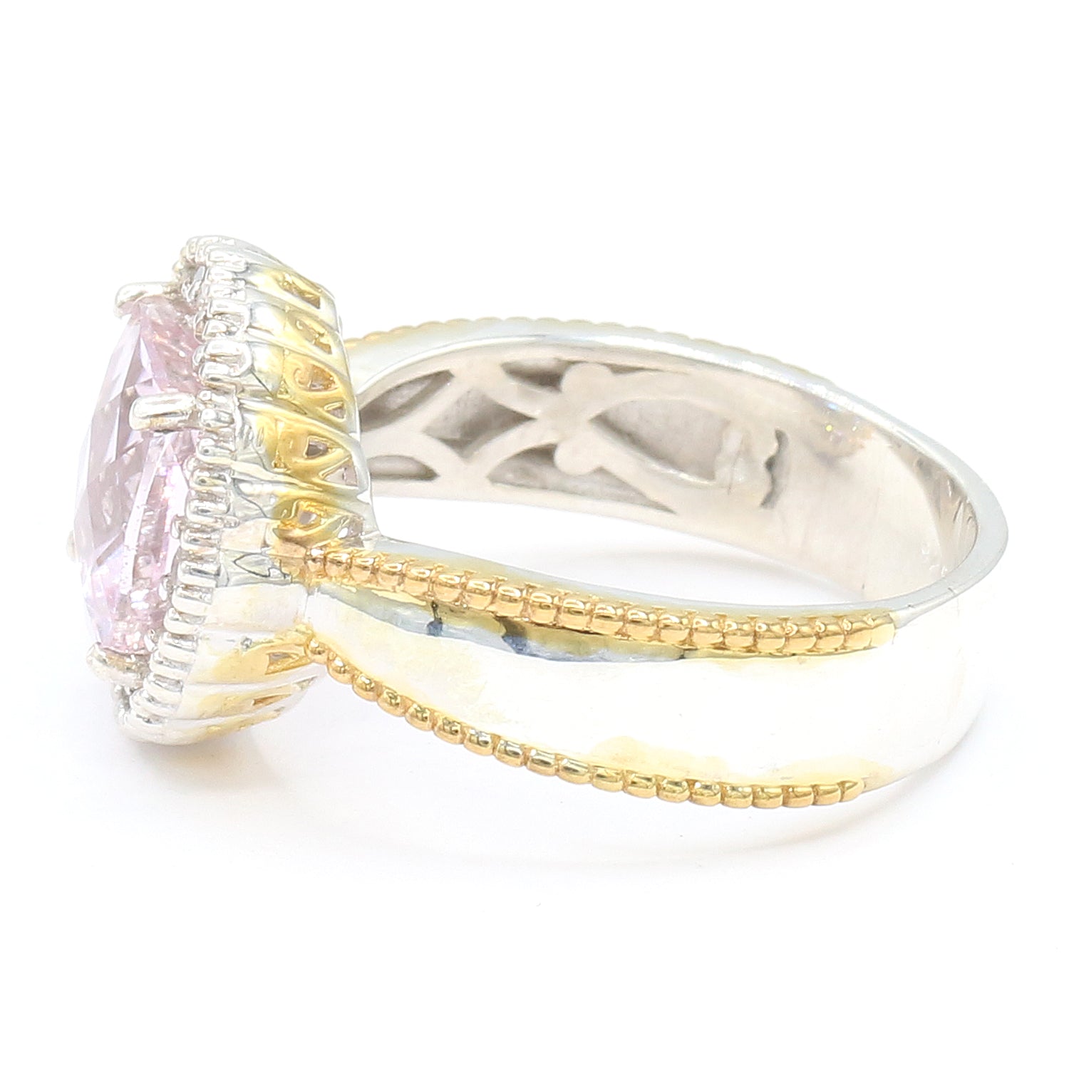 Gems en Vogue 6.70ctw Pastel Kunzite & White Zircon Ring