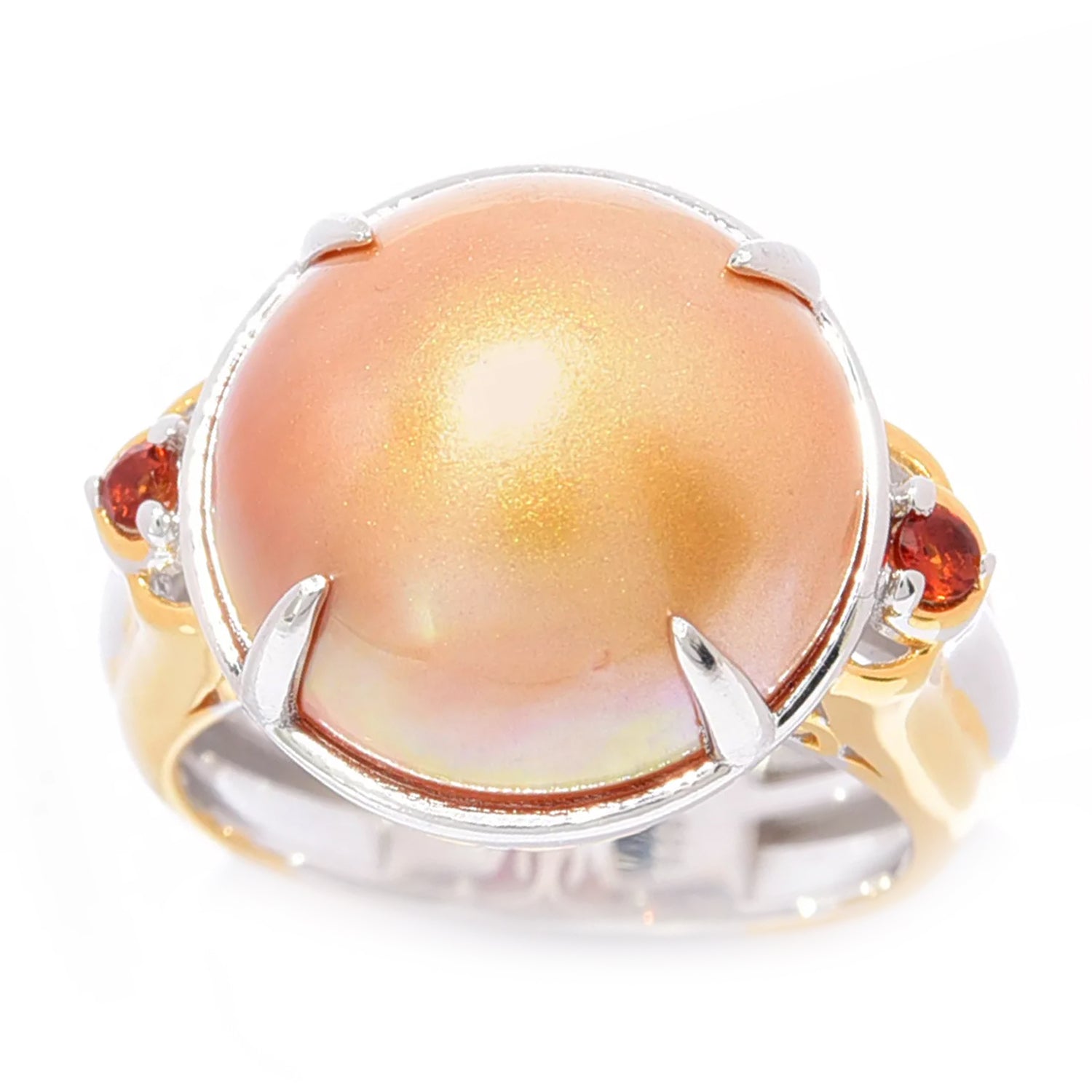 Gems en Vogue Golden Mabe Pearl & Citrine Ring