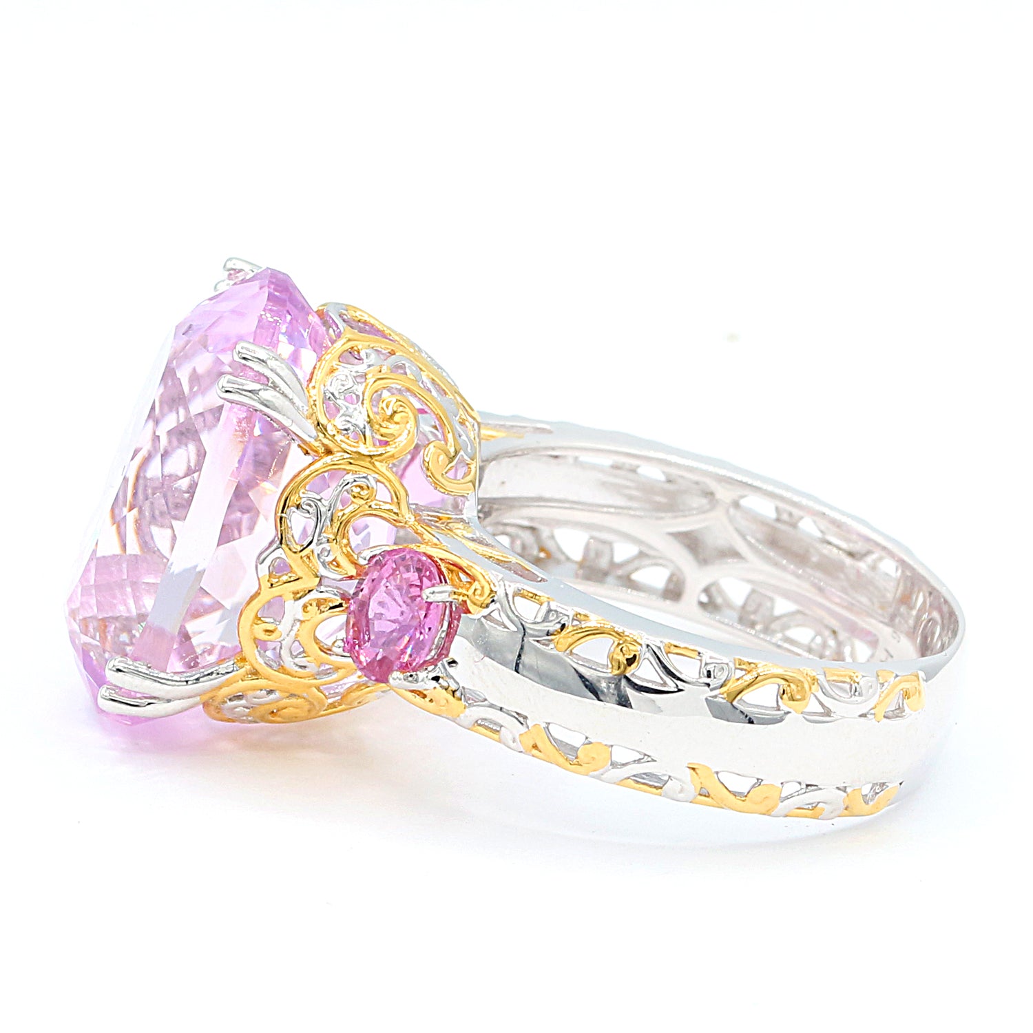 Gems en Vogue 17.35ctw Kunzite & Pink Sapphire Ring
