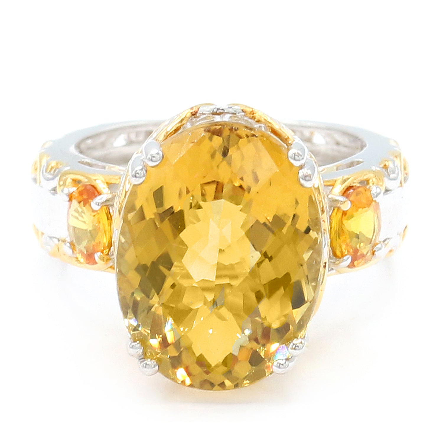 Gems en Vogue 9.71ctw Zambian Citrine & Yellow Sapphire Ring