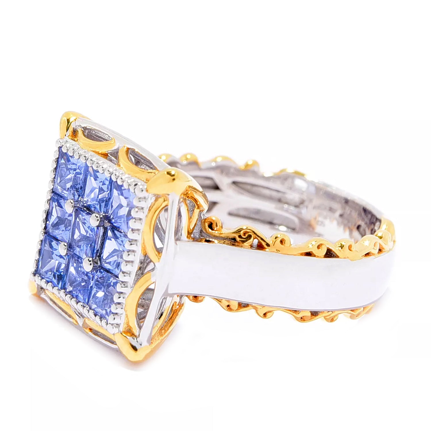 Gems en Vogue 0.96ctw Tanzanite Square Cluster Ring