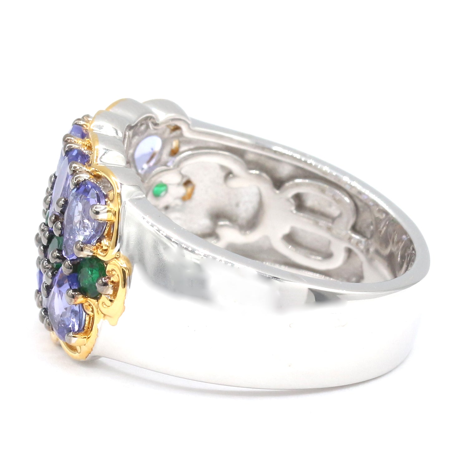 Gems en Vogue 2.32ctw Tanzanite & Emerald Ring