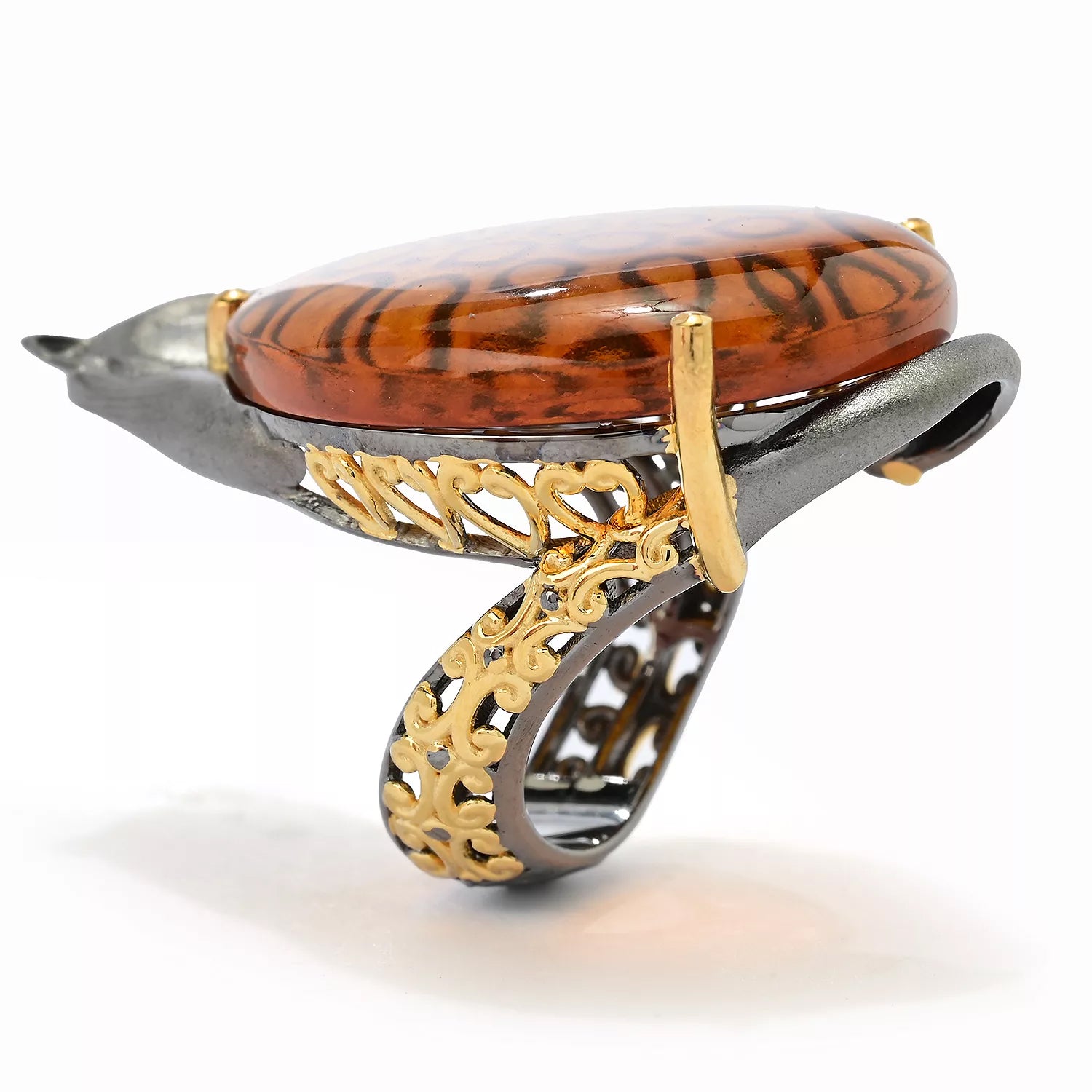 Gems en Vogue Amber Black Panther Ring