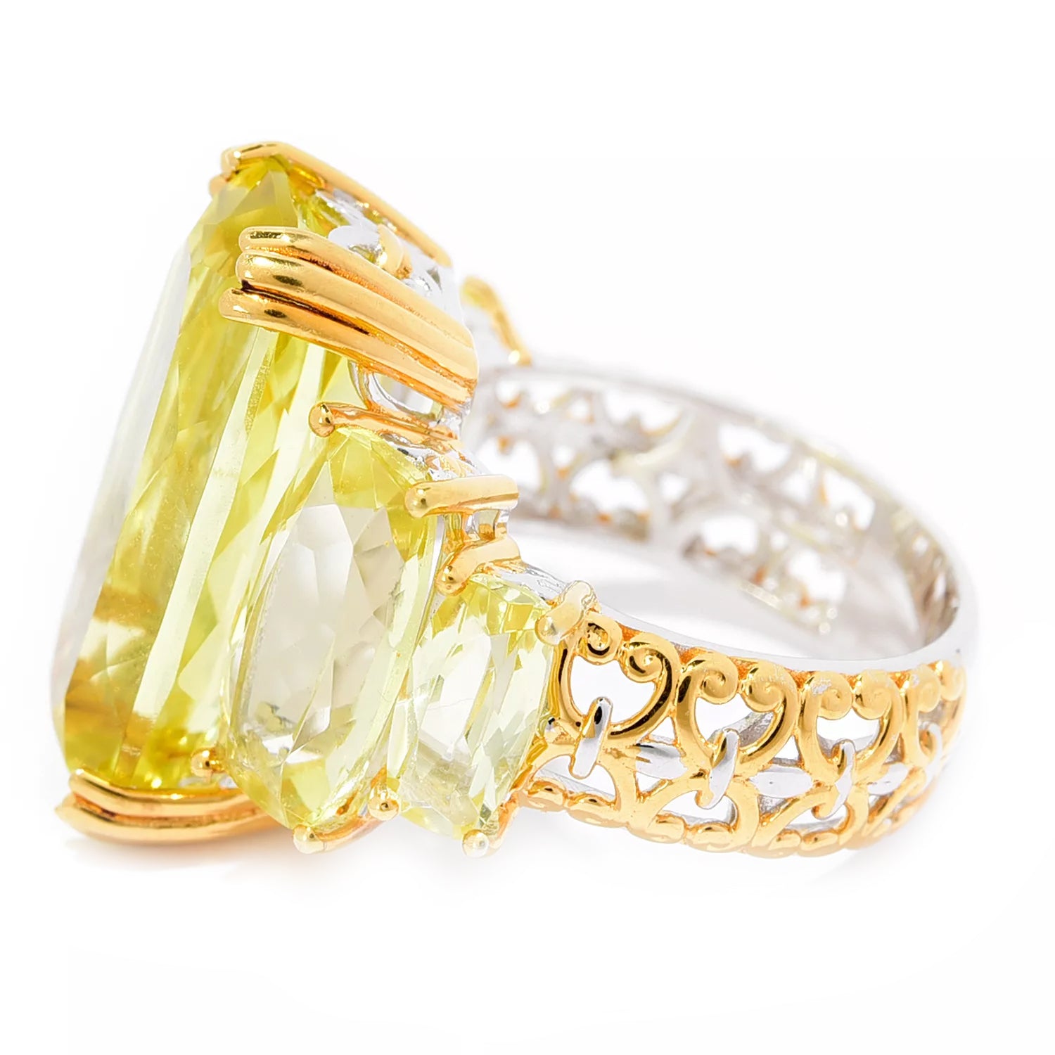 Gems en Vogue 14.95ctw Ouro Verde Five Stone Ring