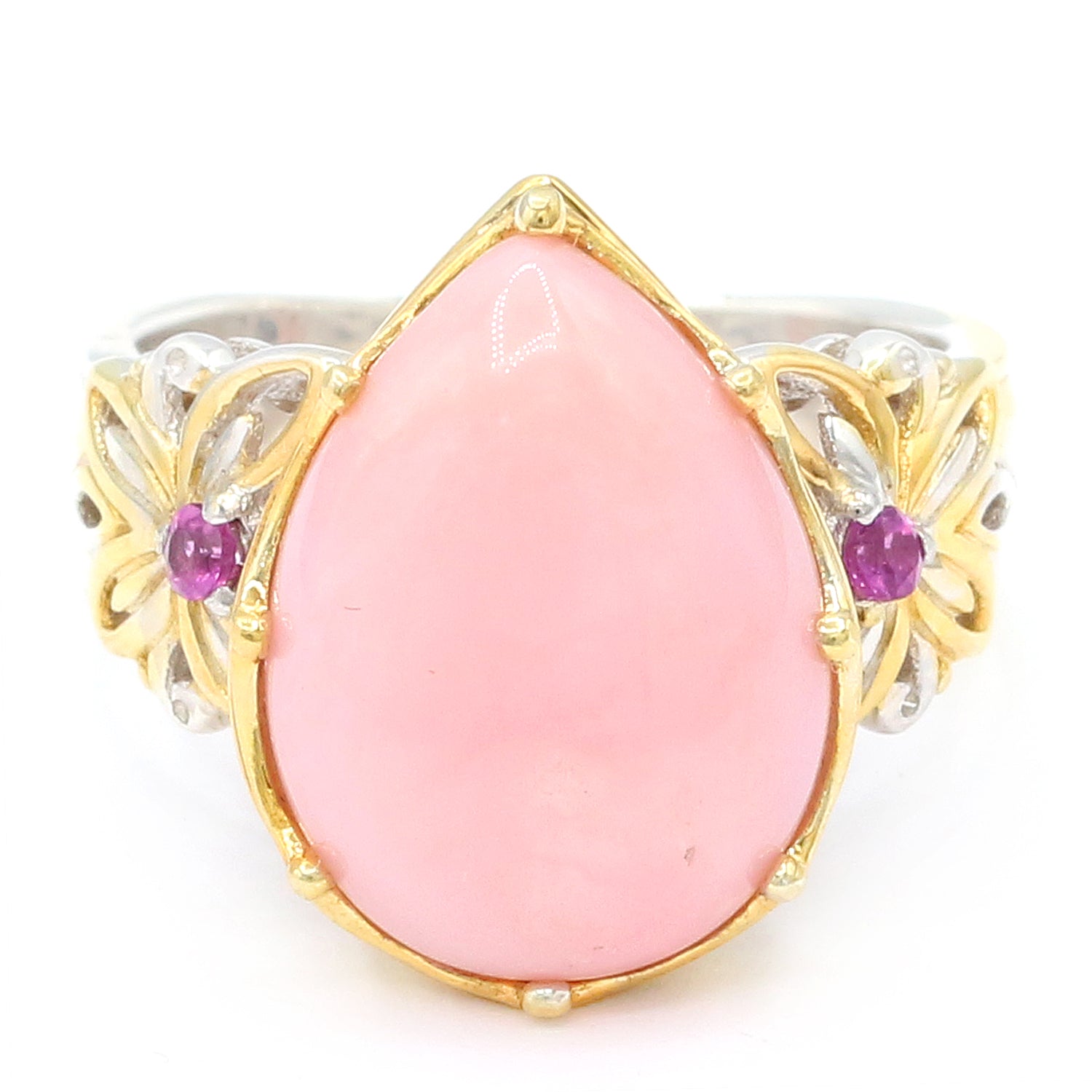 Gems en Vogue Pink Opal & Rhodolite Garnet Ring