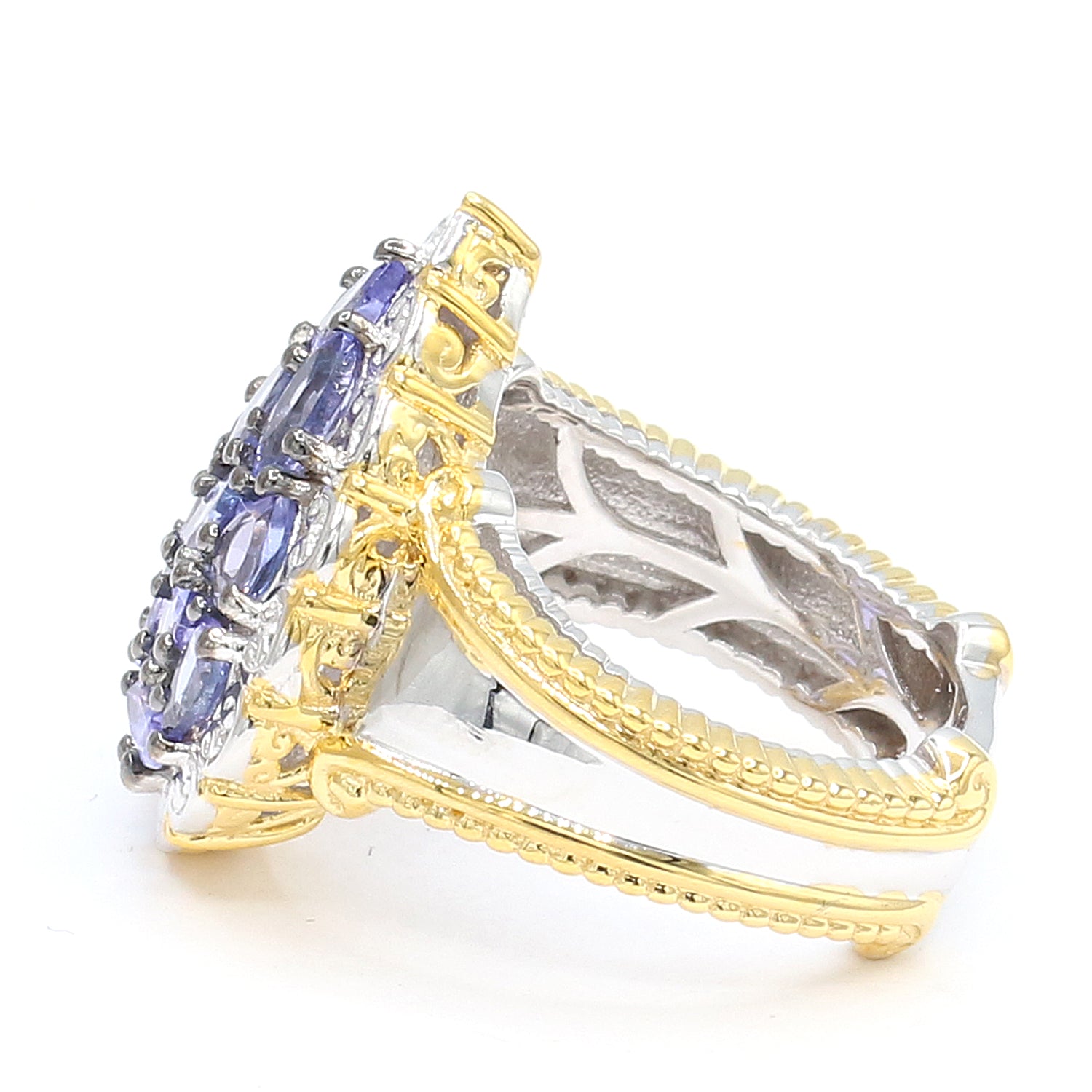 Gems en Vogue 2.24ctw Tanzanite Cluster Pear Shape Ring