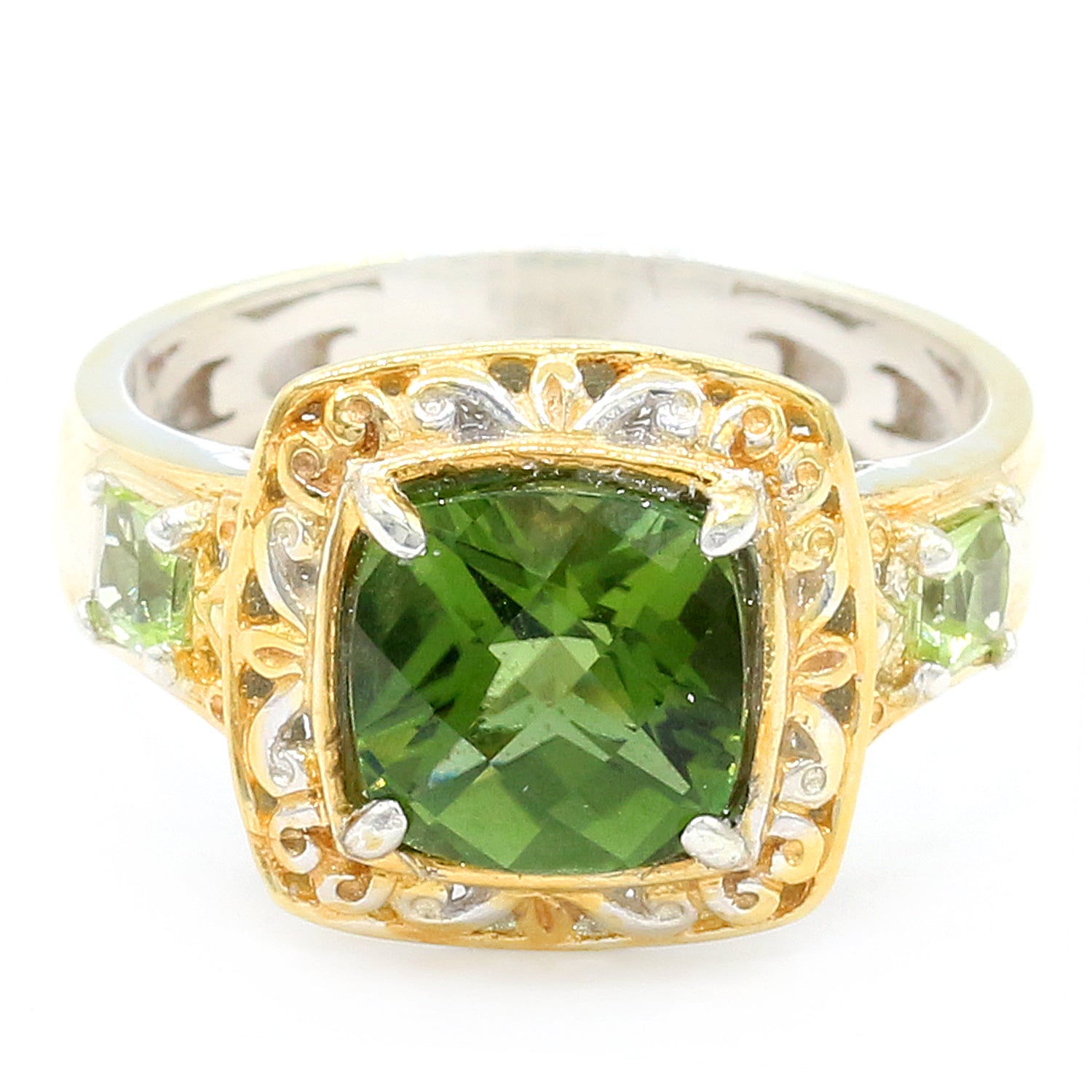 Gems en Vogue 2.60ctw Green Tourmaline & Peridot Ring