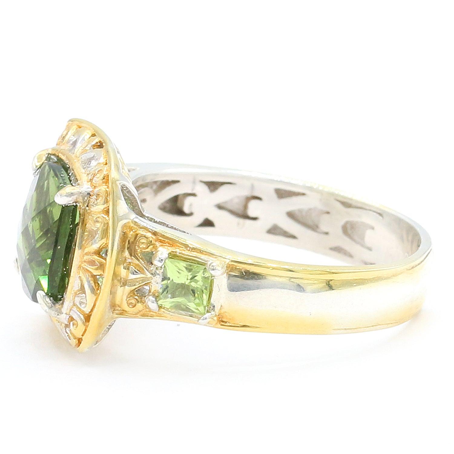 Gems en Vogue 2.60ctw Green Tourmaline & Peridot Ring