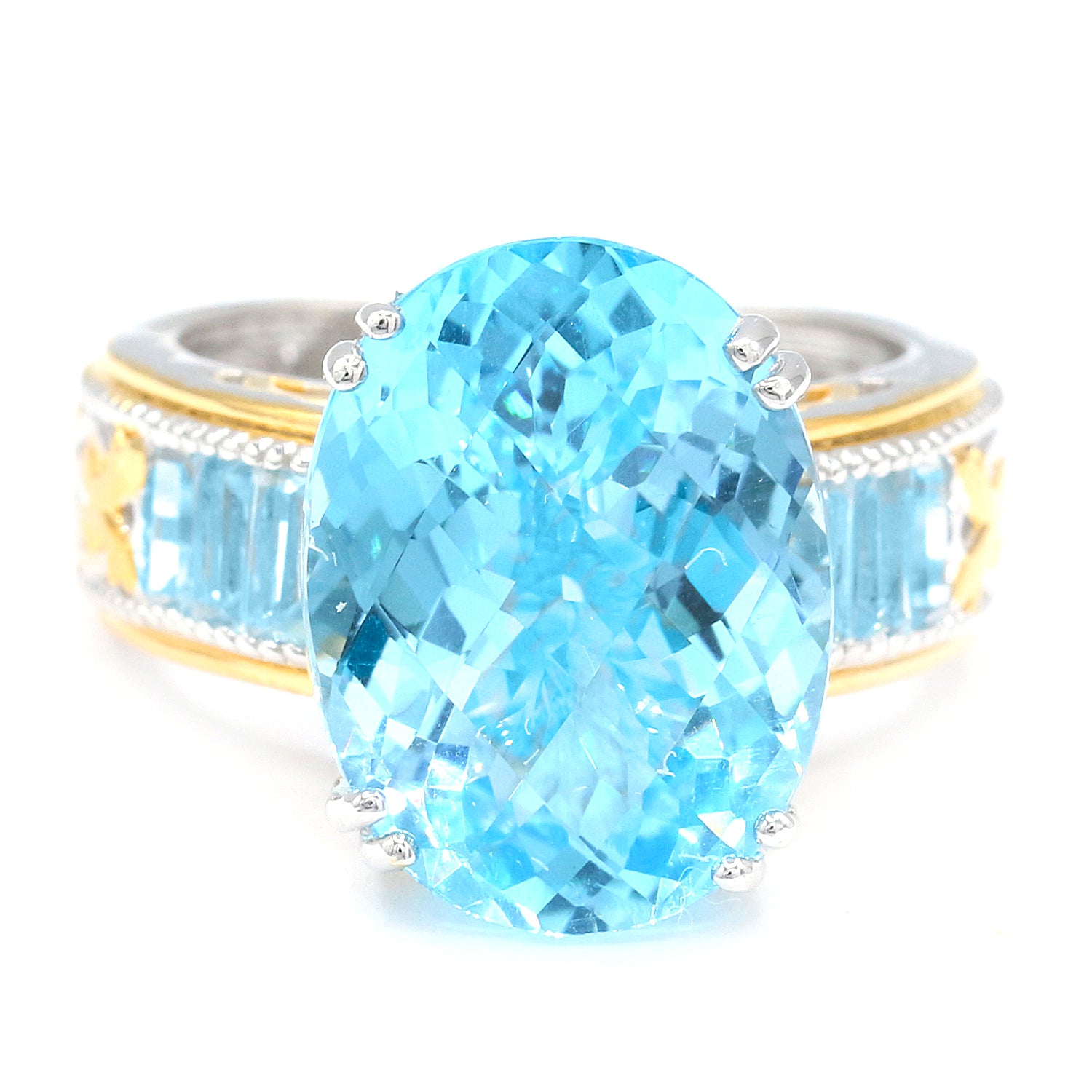 Gems en Vogue 11.84ctw Blue Topaz Ring