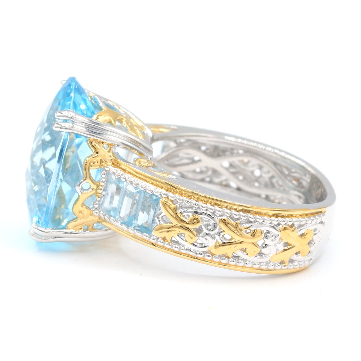 Gems en Vogue 11.84ctw Blue Topaz Ring