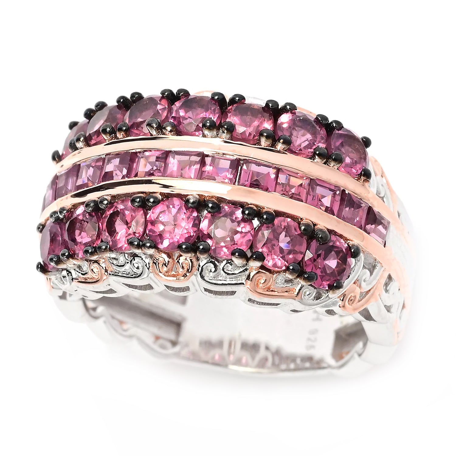 Gems en Vogue 2.20ctw Umba River Rose Garnet Band Ring