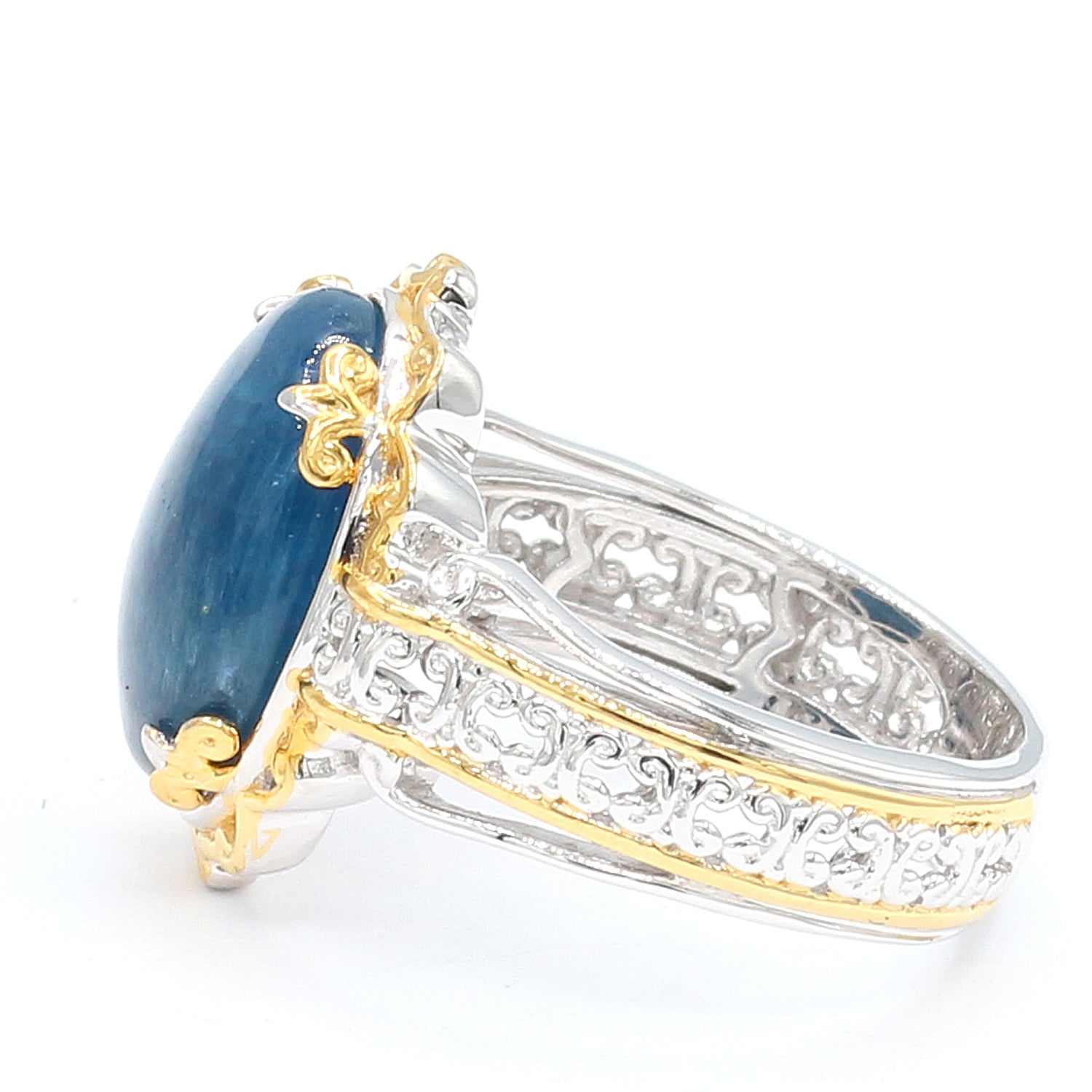 Gems en Vogue 24K Palladium Silver Blue Apatite Ring