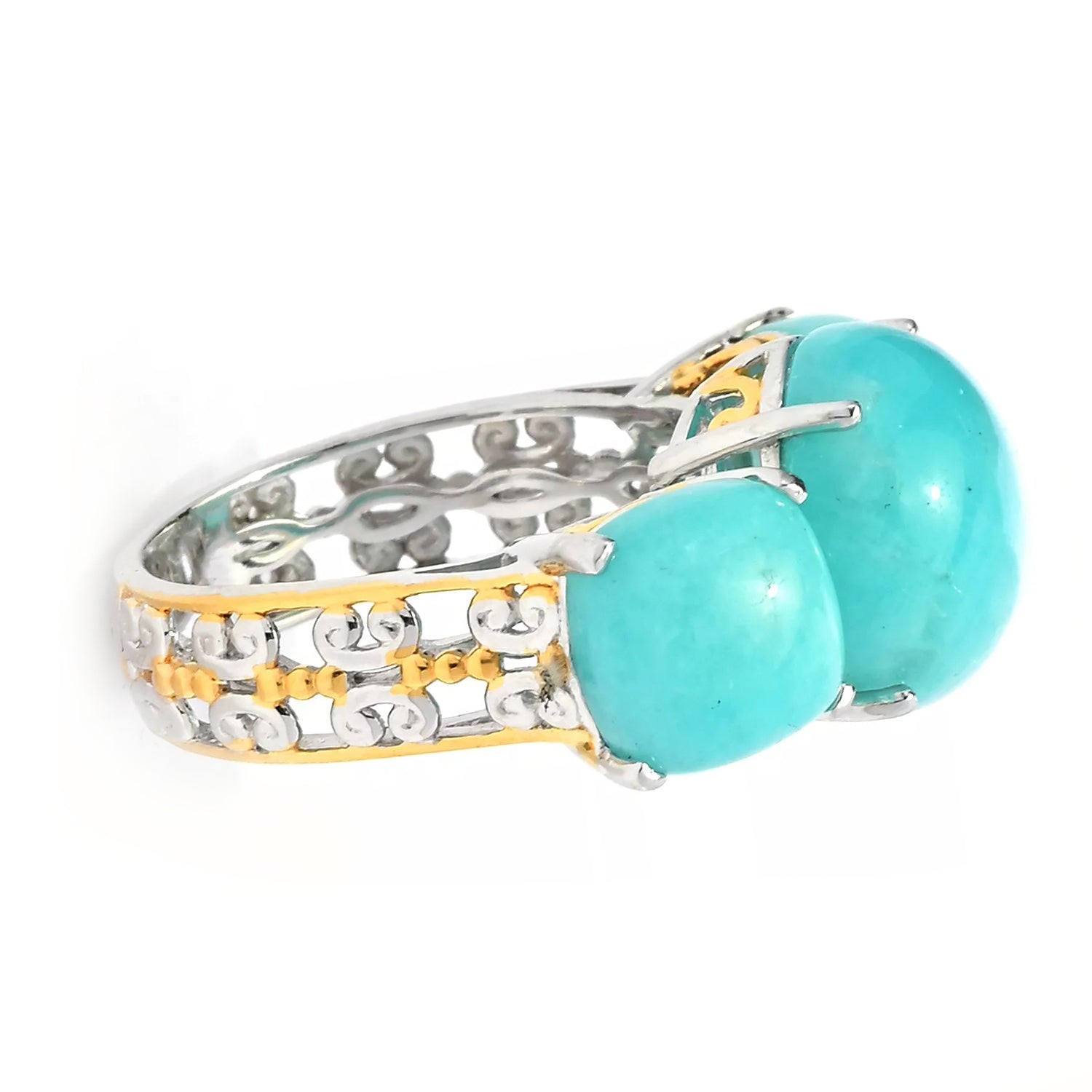 Gems en Vogue Amazonite Three Stone Ring