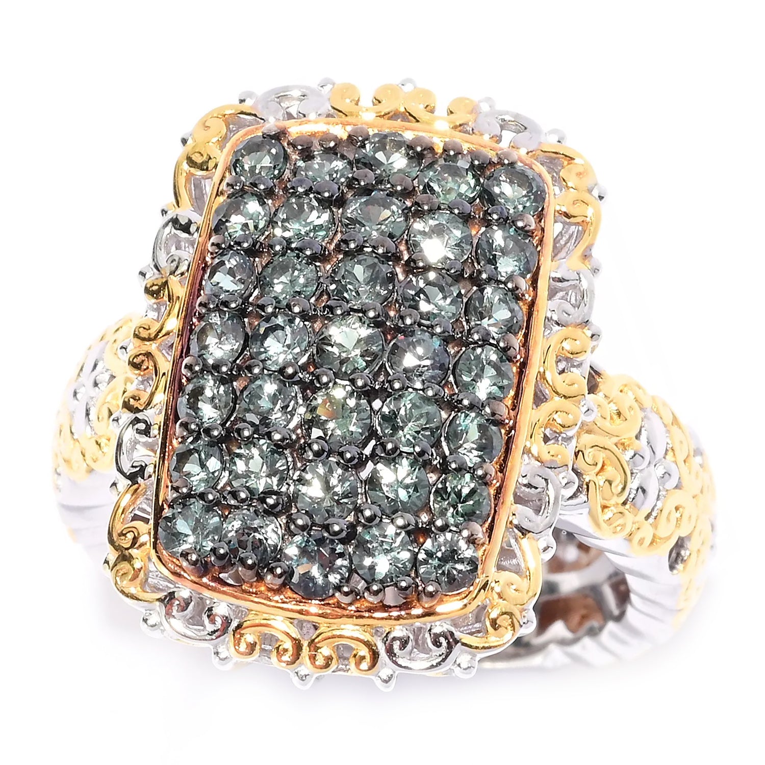 Gems en Vogue 1.47ctw Bekily Color Change Garnet Cluster Ring
