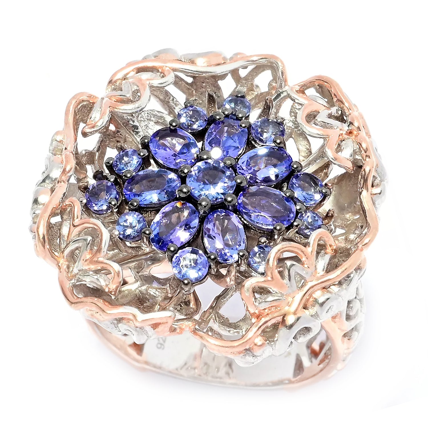 Gems en Vogue 1.95ctw Tanzanite Flower Ring