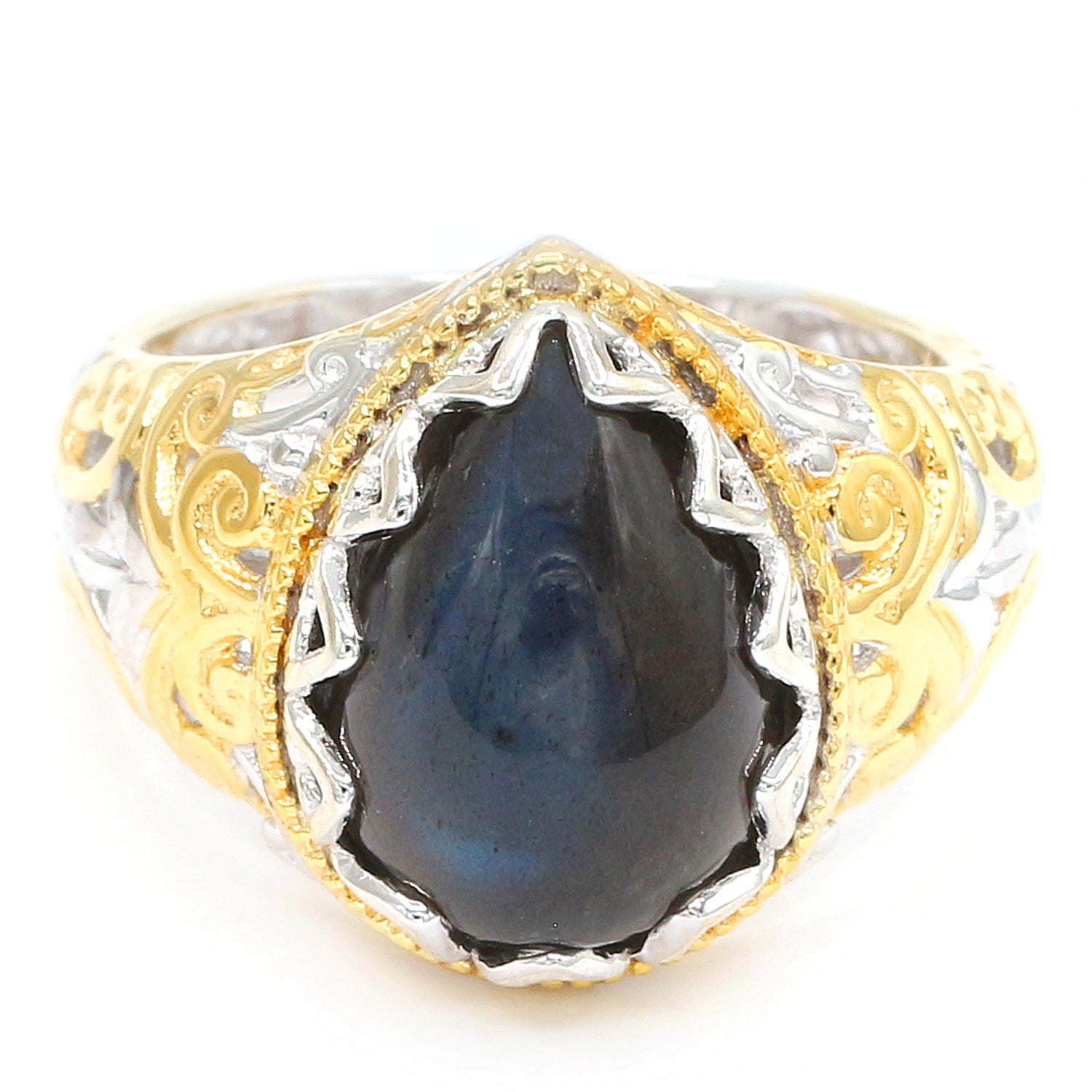 Gems en Vogue Blue Labradorite Pear Shape Ring