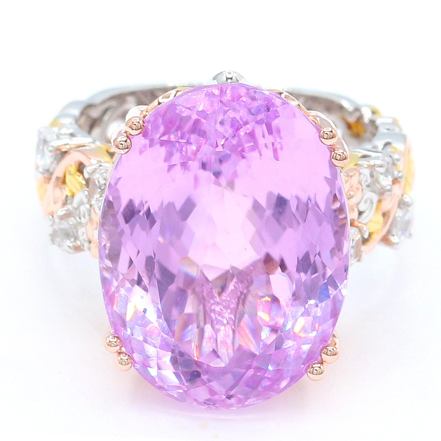 Limited Edition Gems en Vogue Luxe, One-of-a-Kind 26.12ctw Kunzite & White Zircon Ring