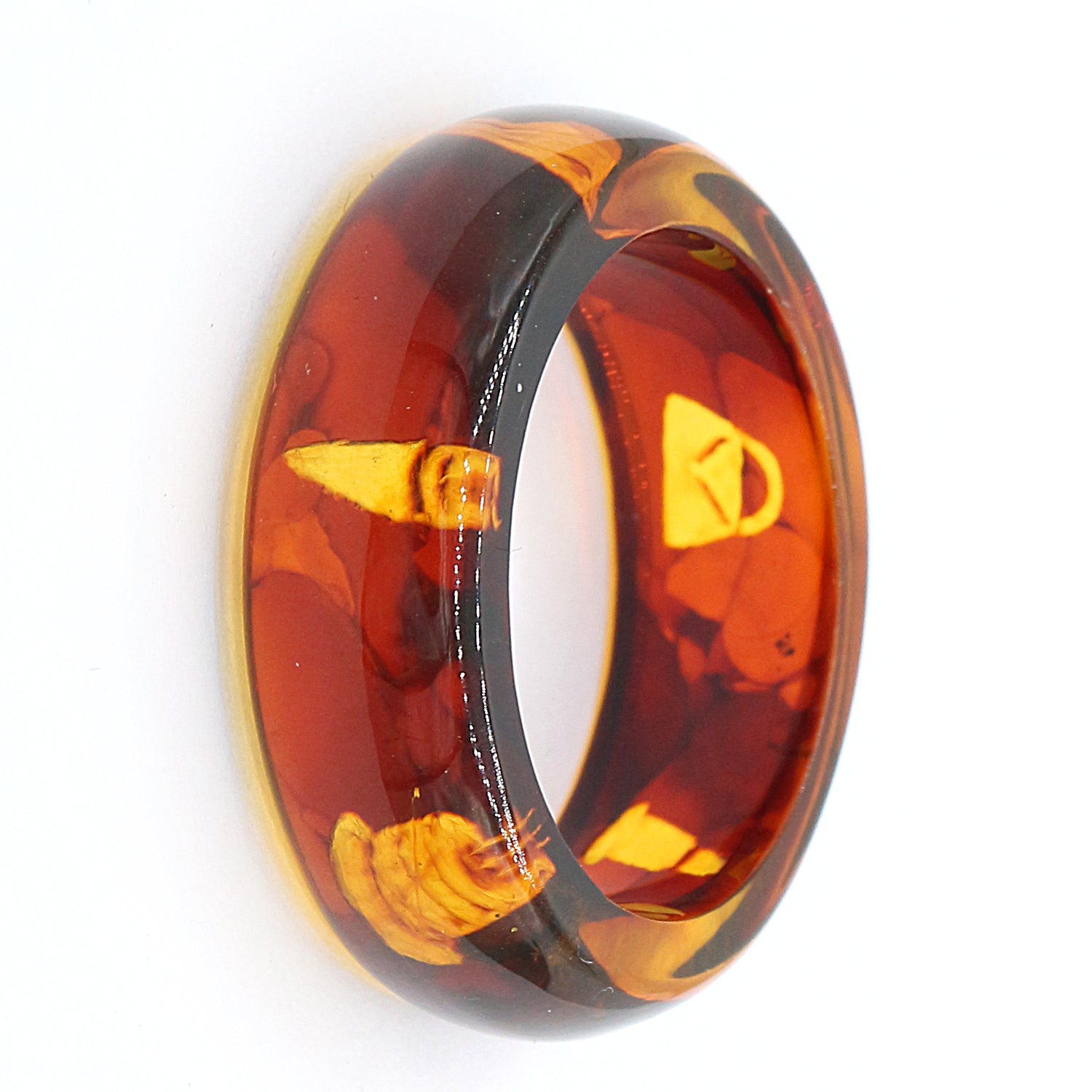 Limited Collection Gems en Vogue Carved Baltic Amber "Manhattan" Band Eternity Ring (this ring cannot be sized)