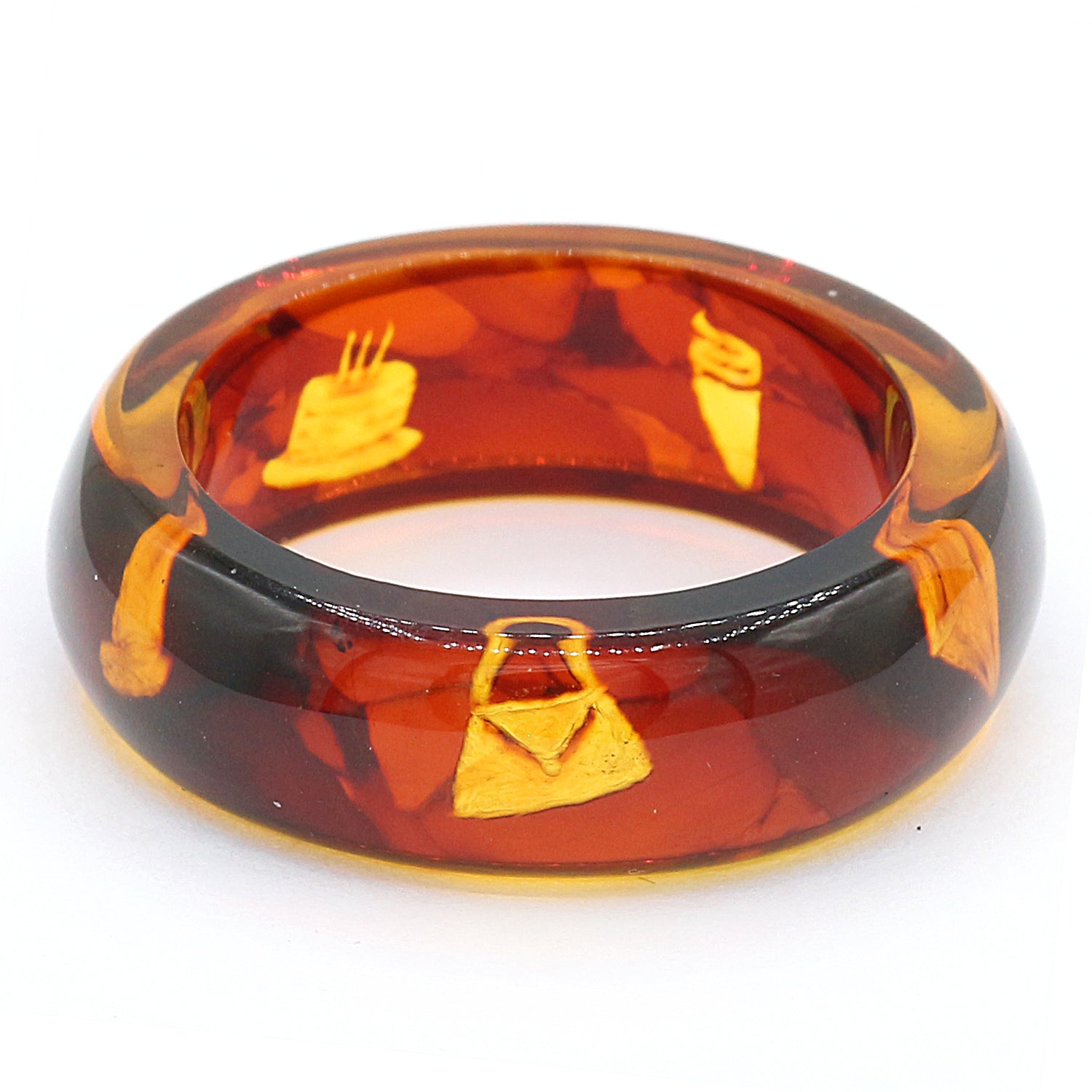 Limited Collection Gems en Vogue Carved Baltic Amber "Manhattan" Band Eternity Ring (this ring cannot be sized)