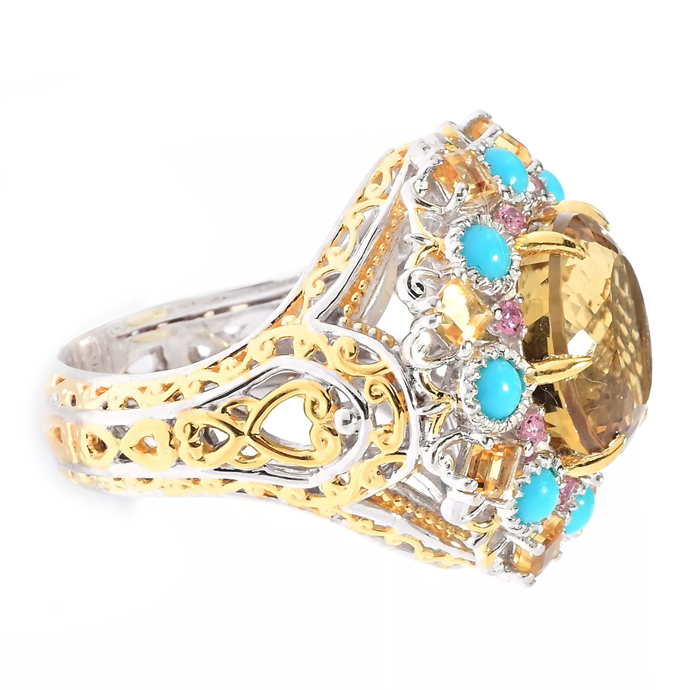 Gems en Vogue 8.73ctw Zambian Citrine & Multi Gemstones Ring