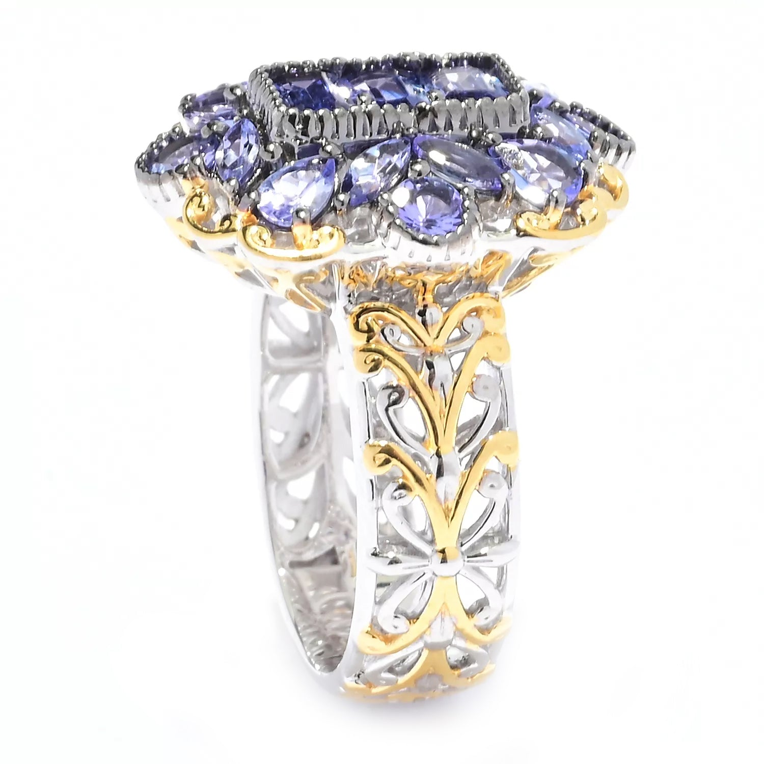 Gems en Vogue 2.48ctw Tanzanite Cluster Ring