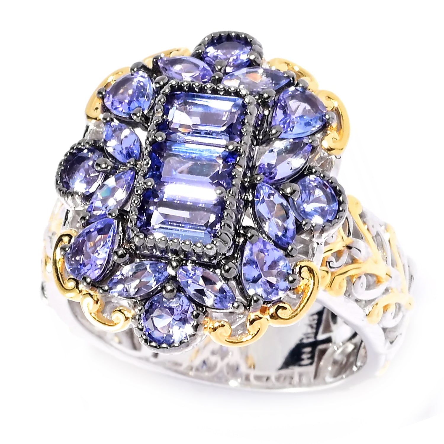 Gems en Vogue 2.48ctw Tanzanite Cluster Ring