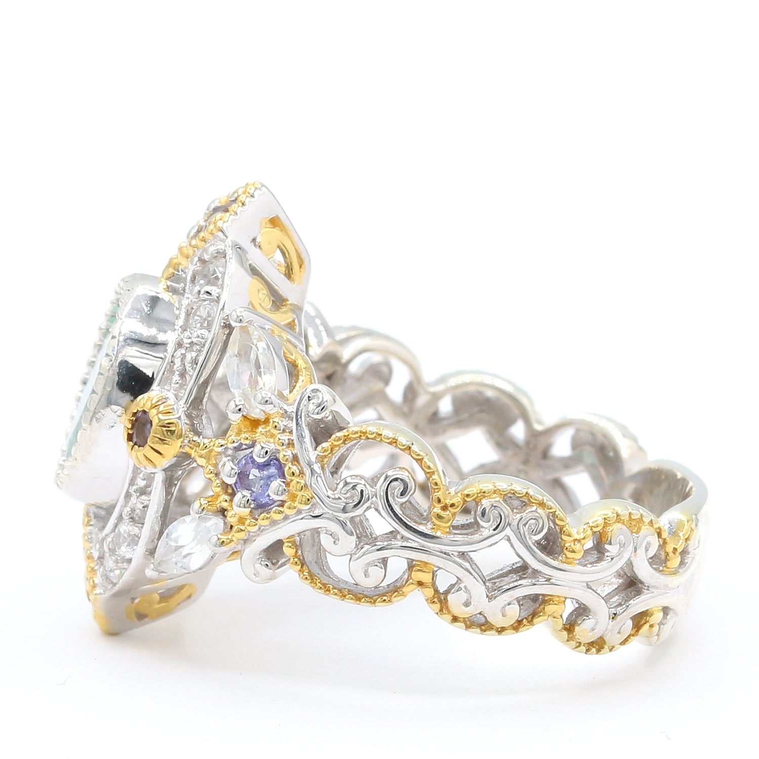 Gems en Vogue 1.68ctw Dauphin Apatite & Multi Gemstones Ring