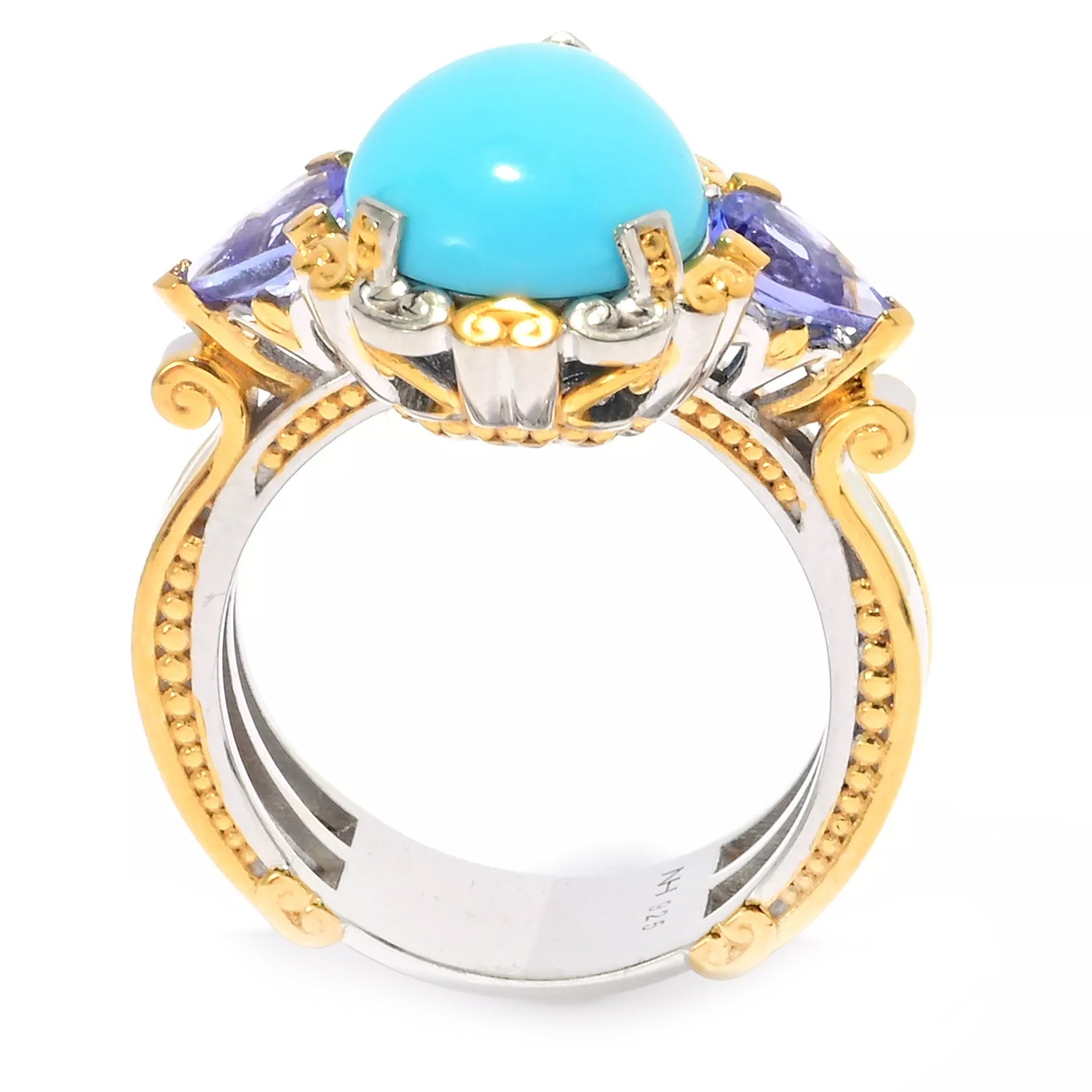 Gems en Vogue Pear Sleeping Beauty Turquoise & Tanzanite Ring