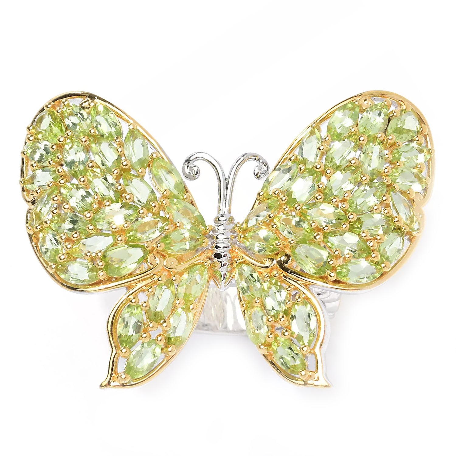 Gems en Vogue 7.99ctw Peridot Butterfly Ring