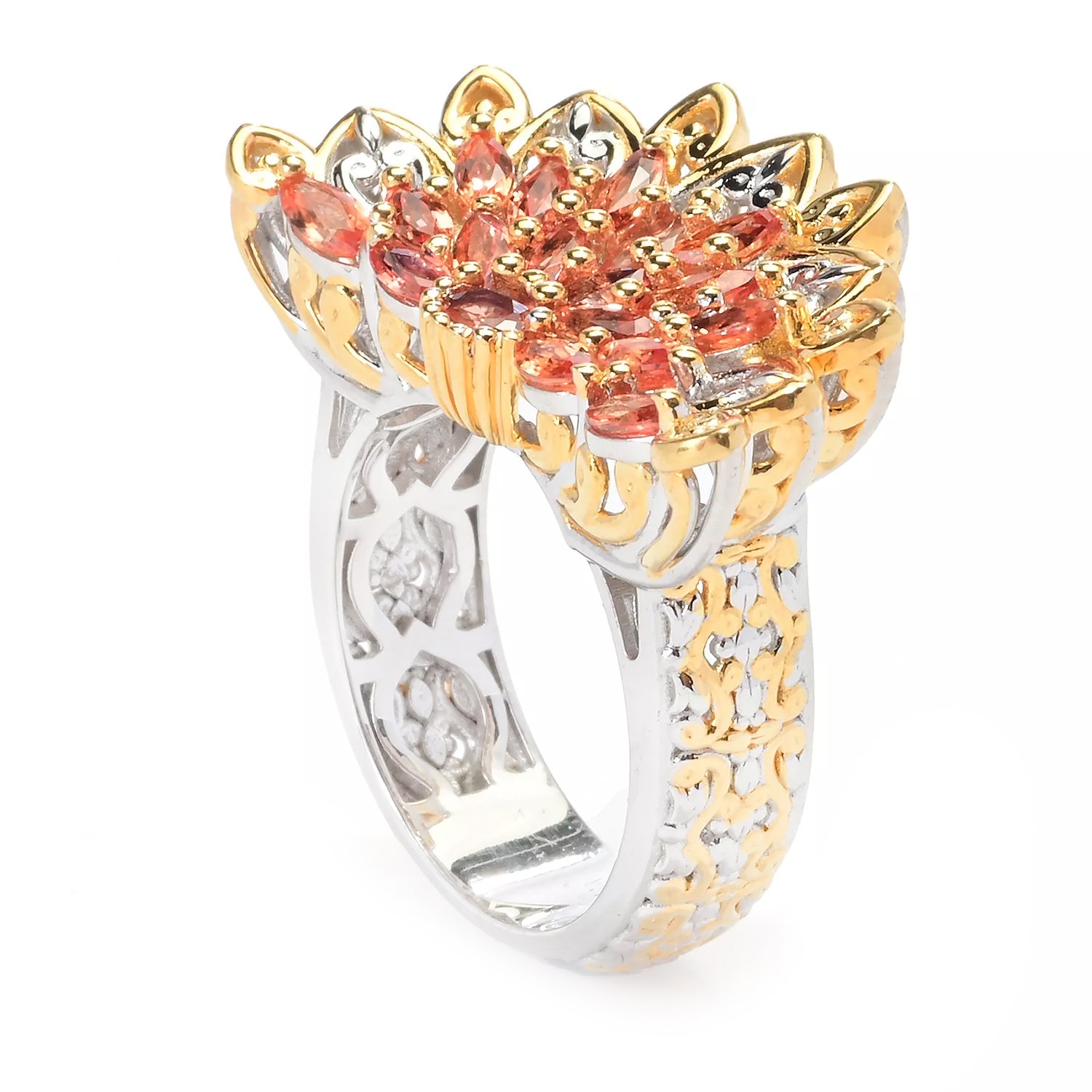 Gems en Vogue 1.57ctw Salmon Sapphire Ring