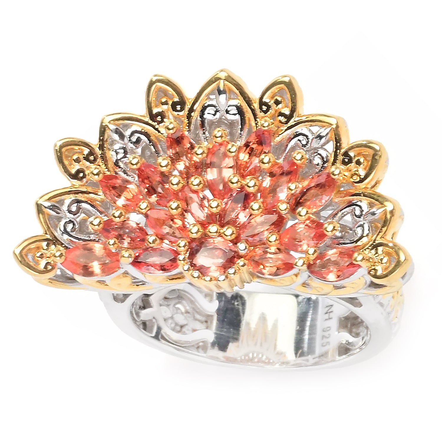 Gems en Vogue 1.57ctw Salmon Sapphire Ring