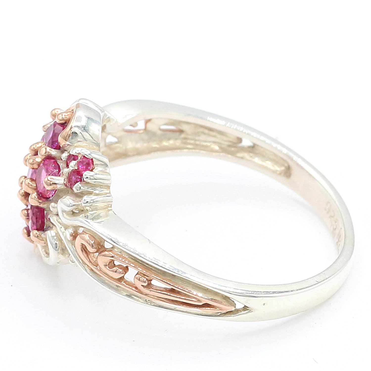 Michael's Originals One-of-a-kind 0.89ctw Hot Pink Sapphire Cluster Ring