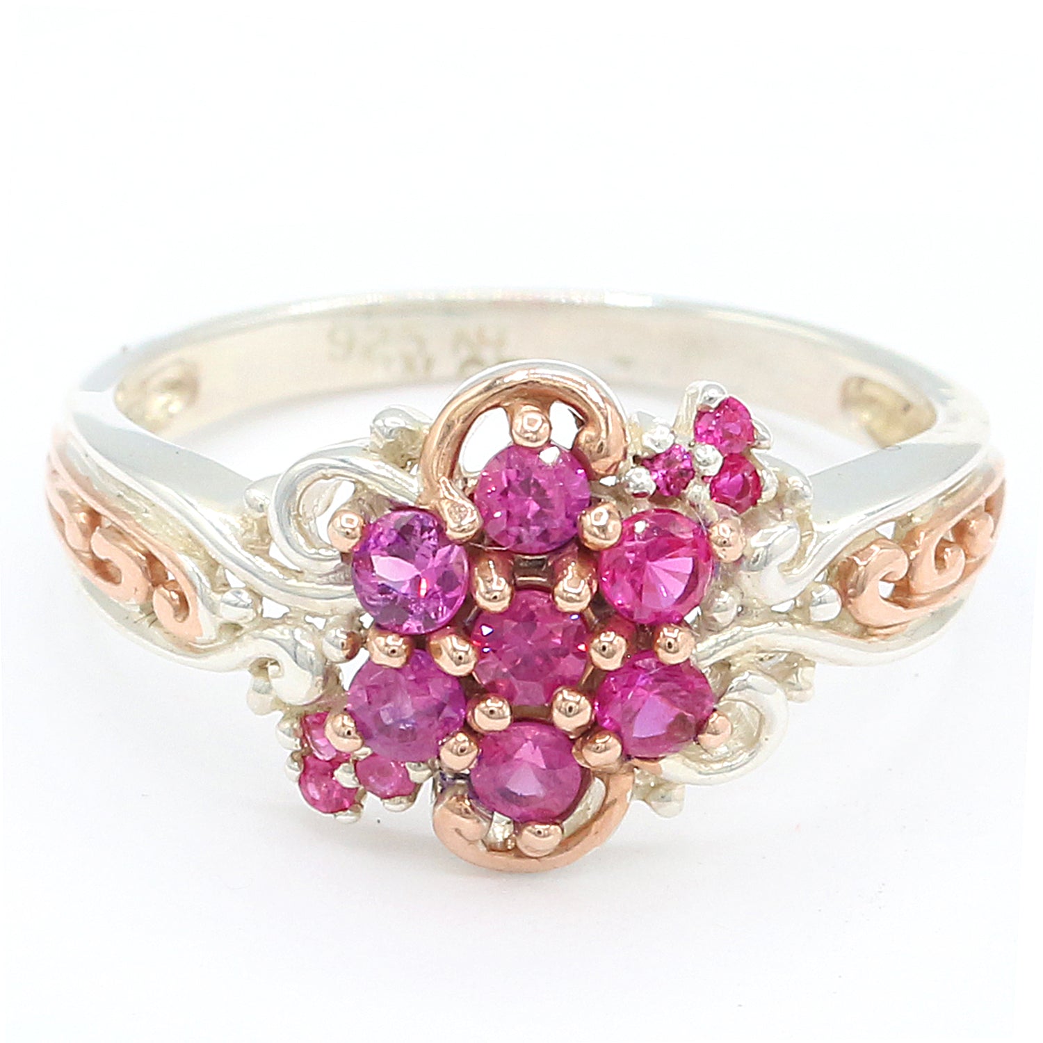 Michael's Originals One-of-a-kind 0.89ctw Hot Pink Sapphire Cluster Ring