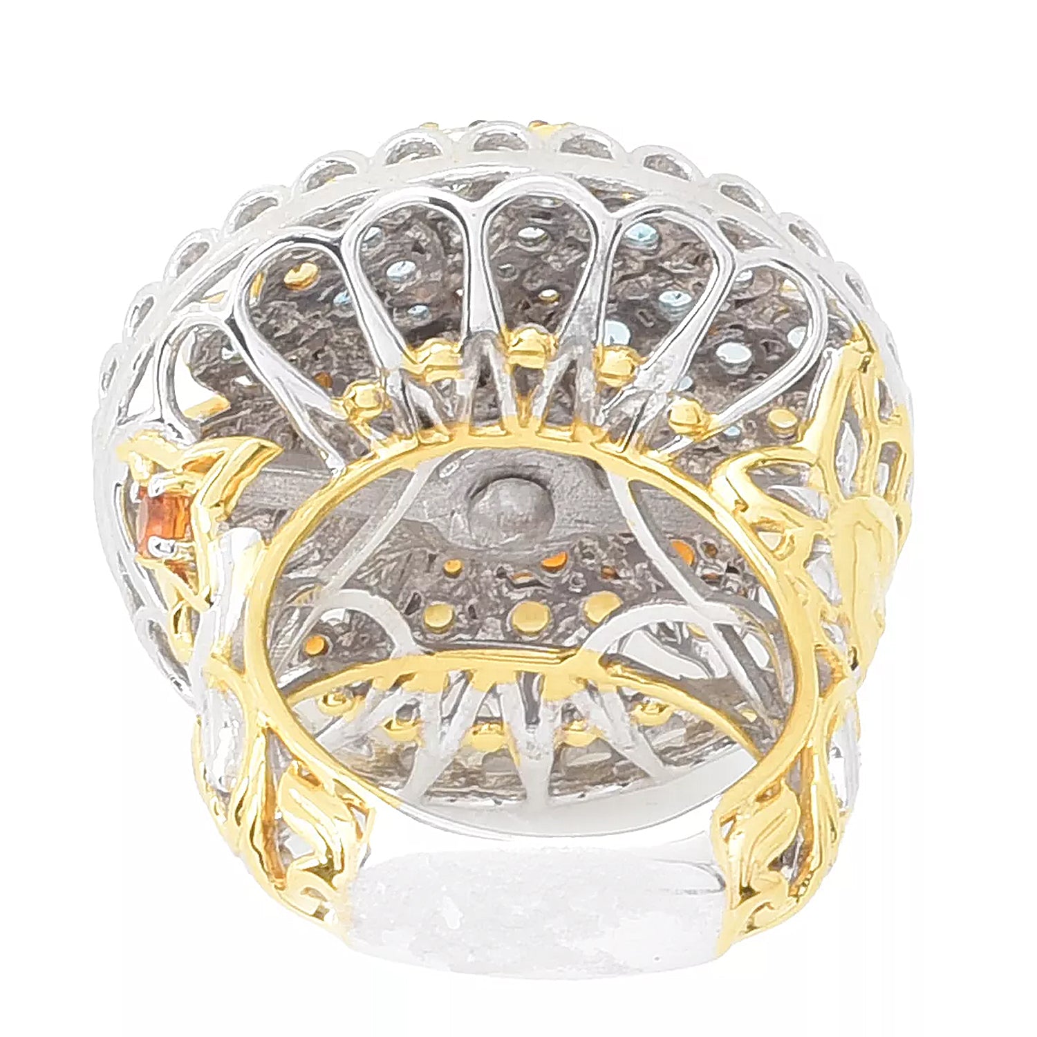 Gems en Vogue 2.36ctw Topaz & Citrine Multi Gemstones Spinning Lady Ring