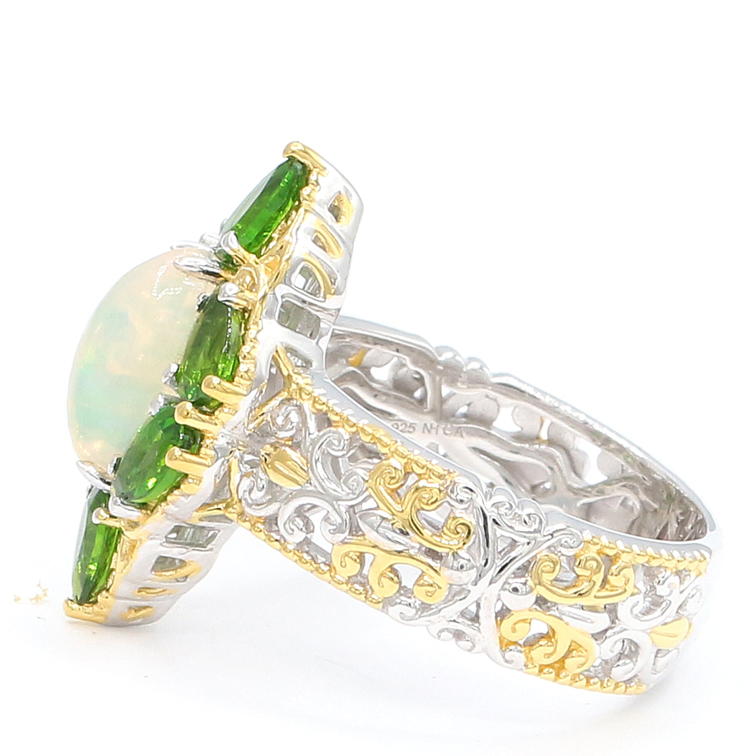 Gems en Vogue Ethiopian Opal & Chrome Diopside Ring