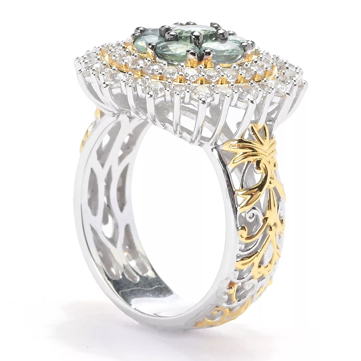 Gems en Vogue 2.58ctw Alexandrite & White Zircon Ring