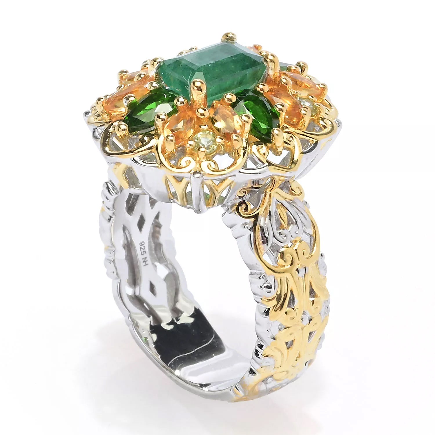 Gems en Vogue 2.63ctw Emerald & Multi Gemstones Ring