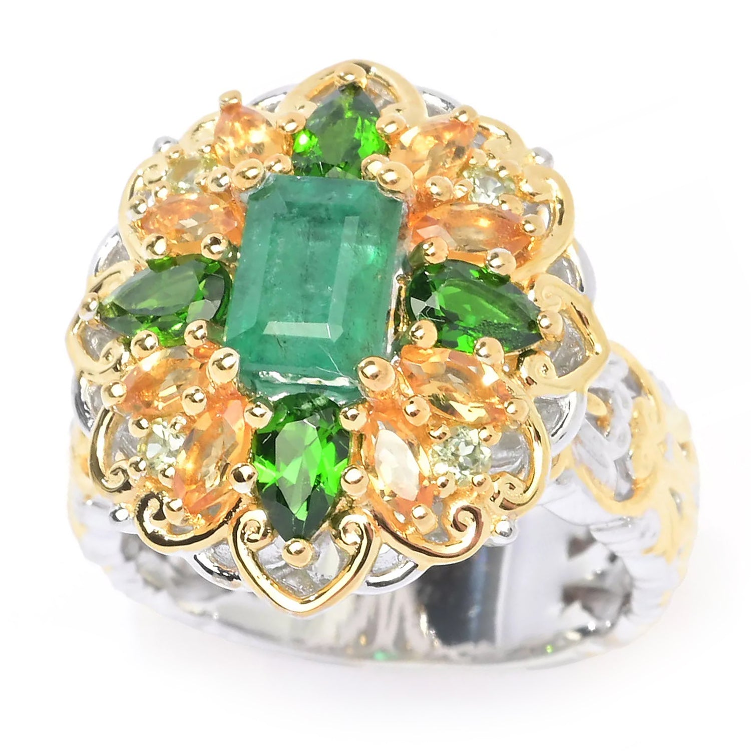 Gems en Vogue 2.63ctw Emerald & Multi Gemstones Ring