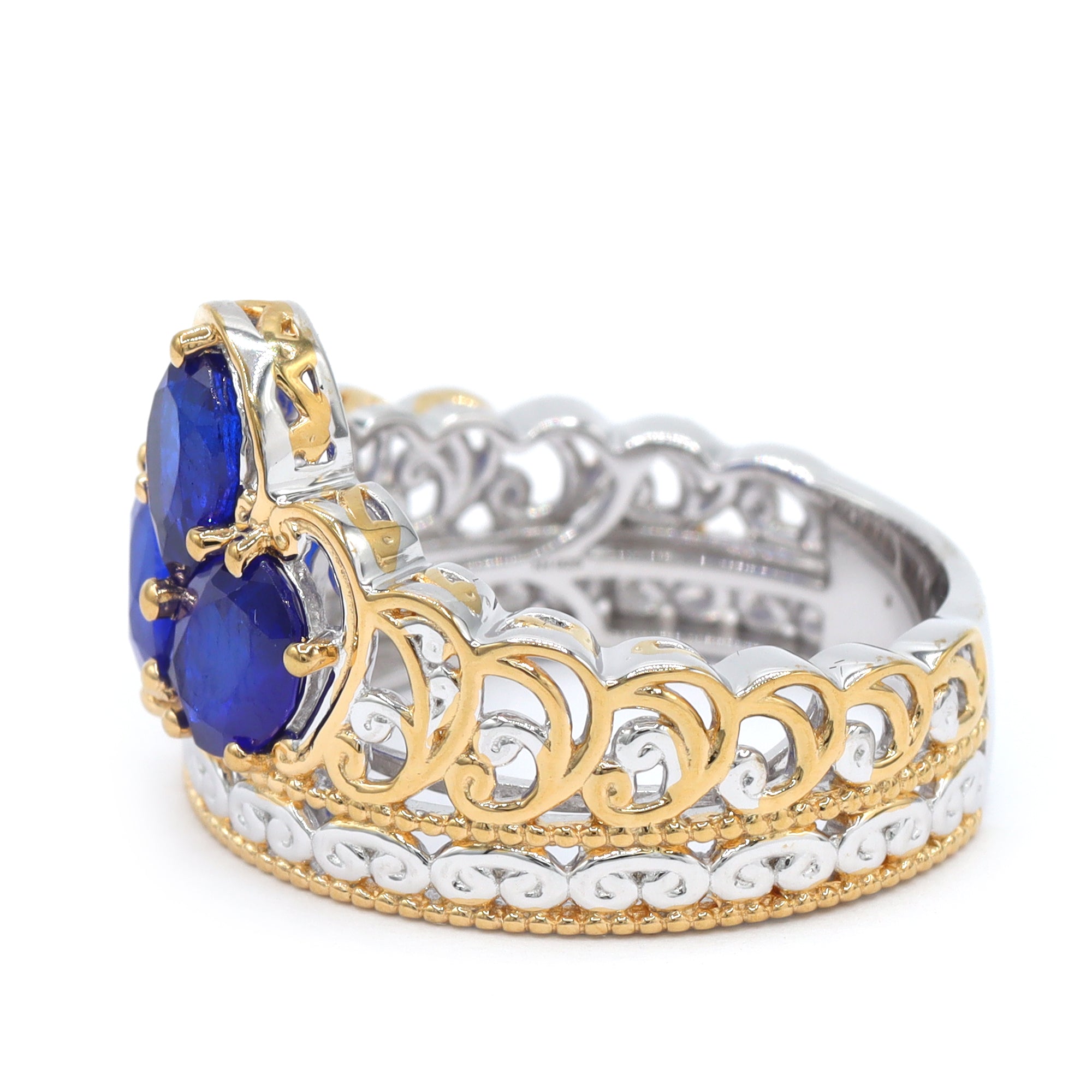 Gems en Vogue One-of-a-Kind 24K Palladium Silver 2.64ctw Cobalt Blue Spinel Ring