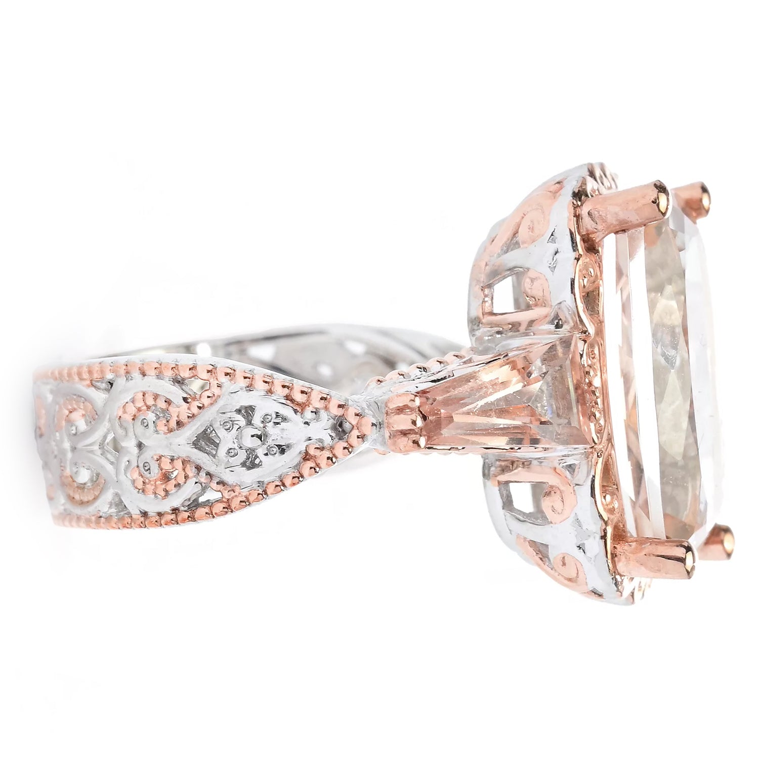 Gems en Vogue 4.94ctw Morganite Color Topaz Ring