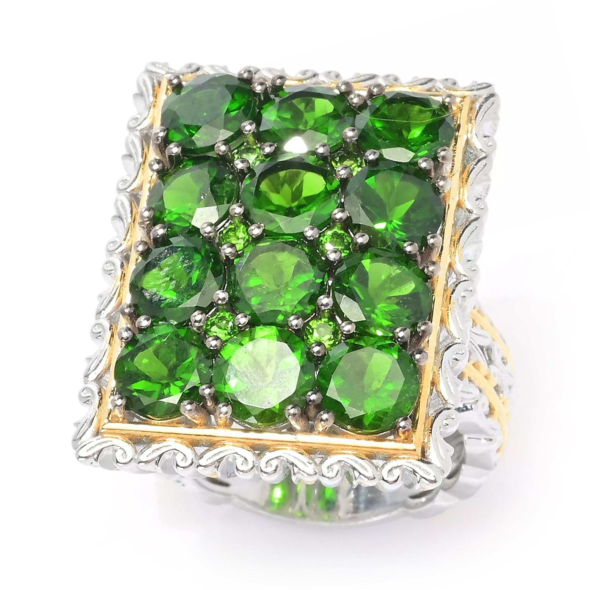 Gems en Vogue 24K Palladium Silver 6.72ctw Chrome Diopside Ring