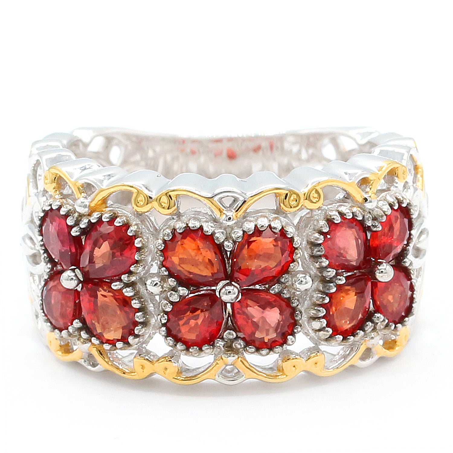 Gems en Vogue 2.40ctw Red Sapphire Band Ring
