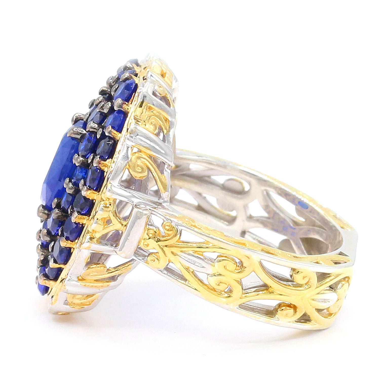 Gems en Vogue 3.85ctw Cobalt Blue Spinel Octagon Ring