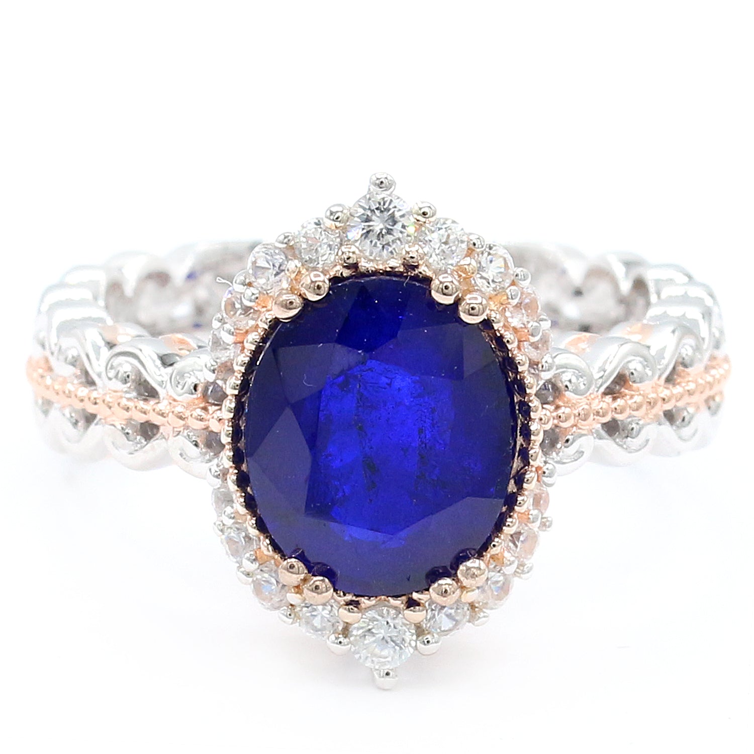 Limited Edition Gems en Vogue 5.27ctw Cobalt Blue Spinel & White Zircon Ring