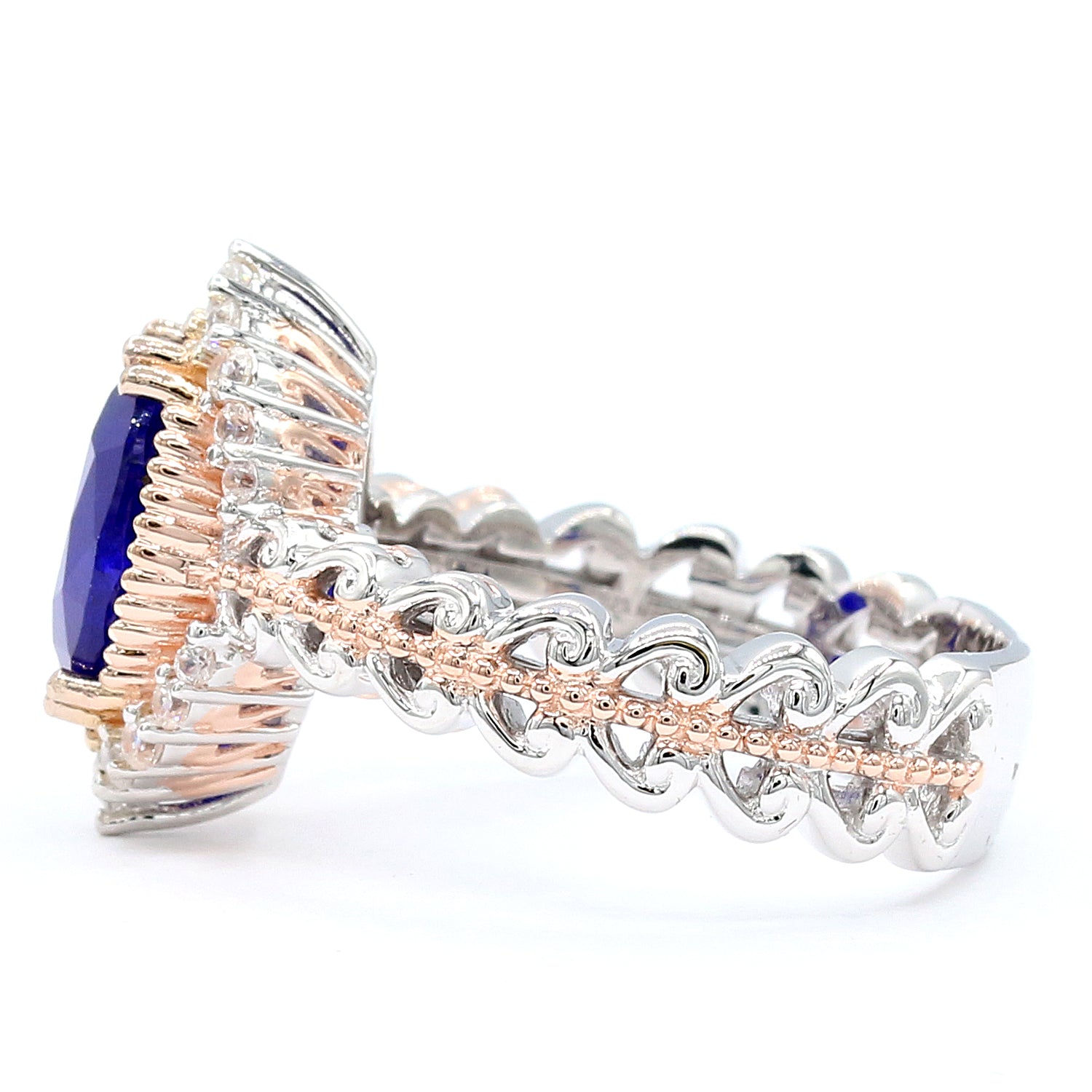 Limited Edition Gems en Vogue 5.27ctw Cobalt Blue Spinel & White Zircon Ring